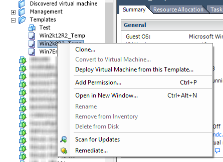 Convert to Virtual Machine greyed out on vCenter Server